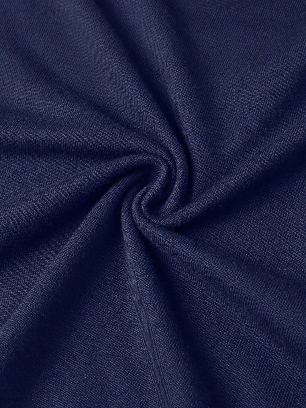 Navy Blue Casual Men's Stand Collar Zip-Up Sweater